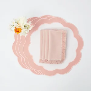 Flash Sale Pink Fringe Napkins (Set Of 4) Napkins