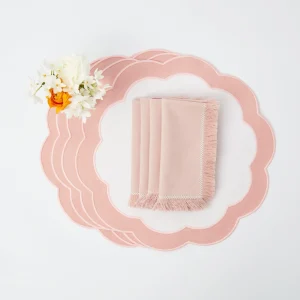 Flash Sale Pink Fringe Napkins (Set Of 4) Napkins