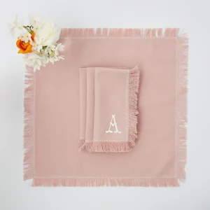 Flash Sale Pink Fringe Napkins (Set Of 4) Napkins