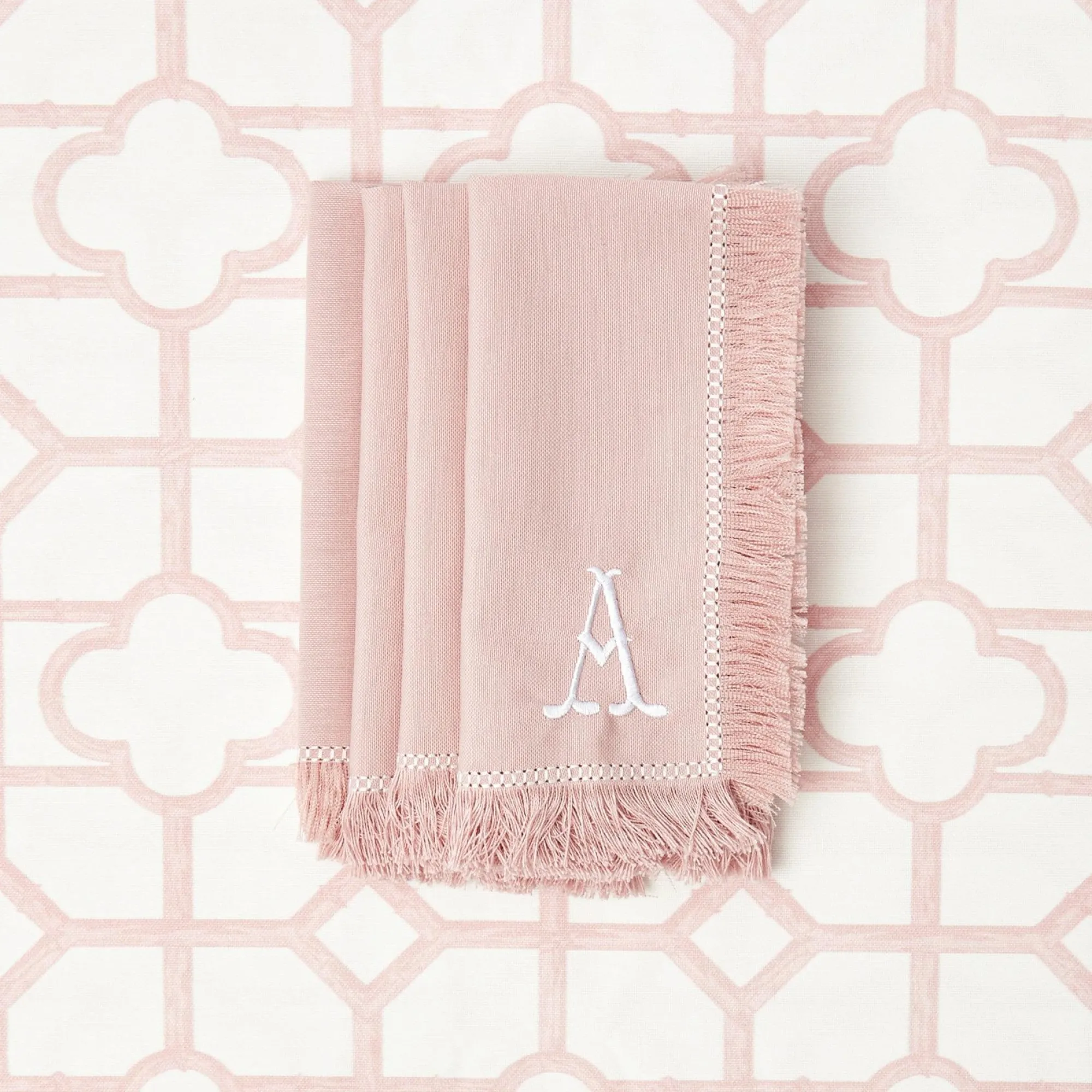 pink_fringe_napkins_set_o_4.webp Flash Sale Pink Fringe Napkins (Set Of 4) Napkins