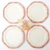 New Pink Geometric Bamboo Dinner Plate (Set Of 4) Crockery Sets