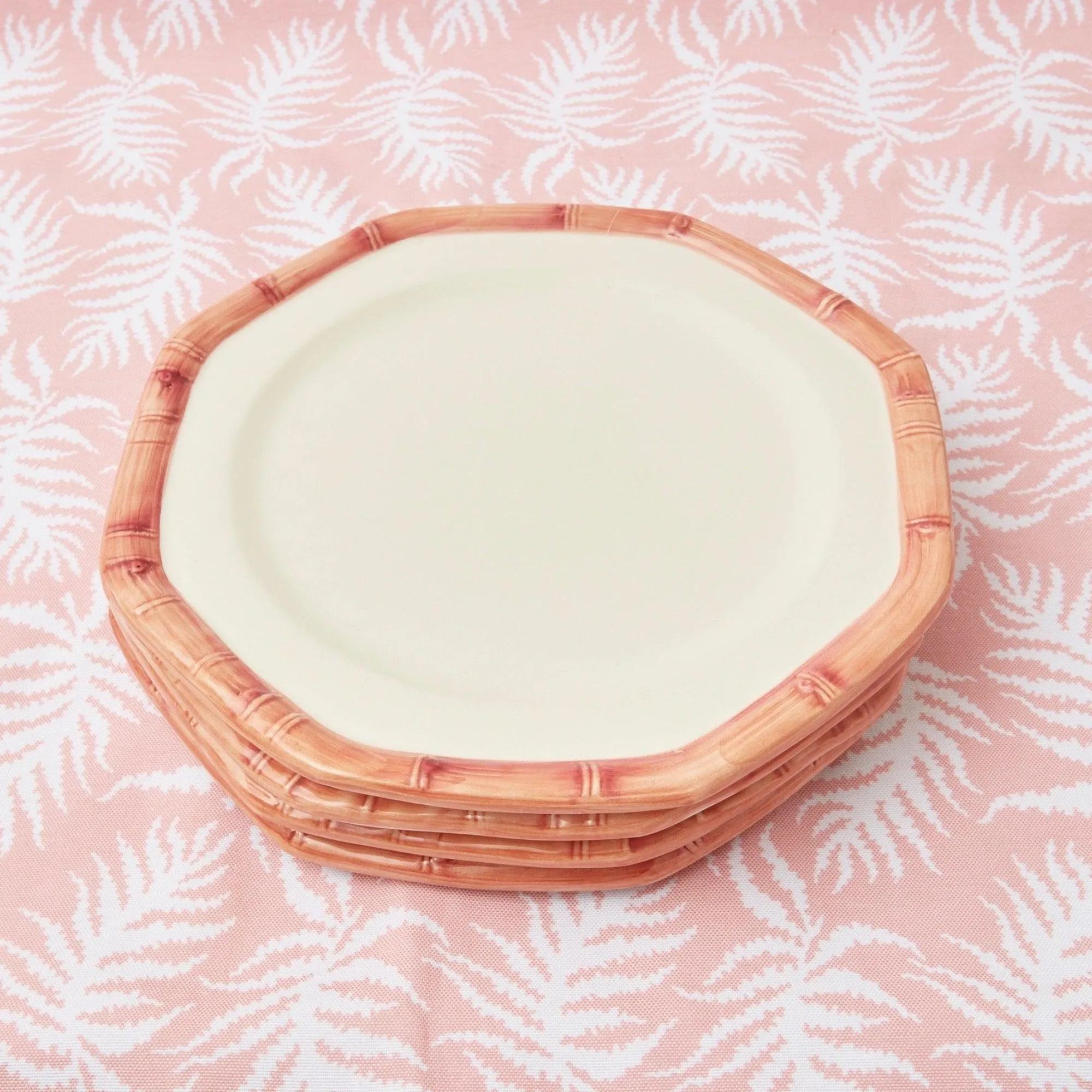 pink_geometric_bamboo_din_12-1.webp New Pink Geometric Bamboo Dinner Plate (Set Of 4) Crockery Sets