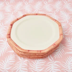 Best Sale Pink Geometric Bamboo Dinner Plate (Set Of 4) Dinner Plates