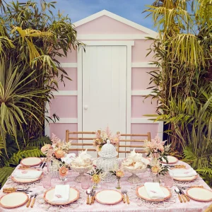 Best Sale Pink Geometric Bamboo Dinner Plate (Set Of 4) Dinner Plates