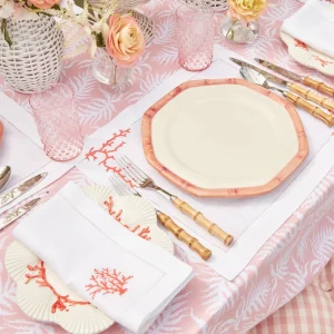 Cheap Pink Geometric Bamboo Dinner Plate Dinner Plates