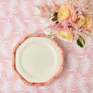 New Pink Geometric Bamboo Dinner Plate (Set Of 4) Crockery Sets