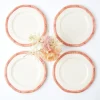 Best Sale Pink Geometric Bamboo Starter Plate (Set Of 4) Starter Plates