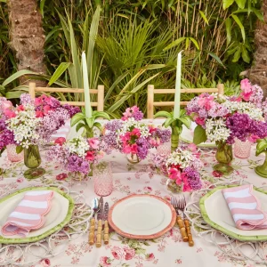 Best Sale Pink Geometric Bamboo Starter Plate (Set Of 4) Starter Plates