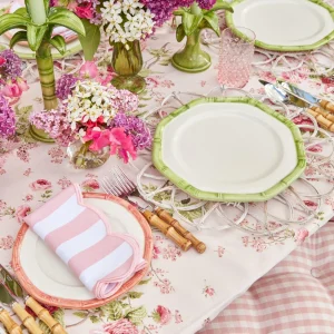 Best Sale Pink Geometric Bamboo Starter Plate (Set Of 4) Starter Plates