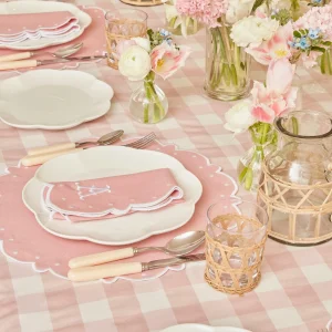 Flash Sale Pink Gingham Tablecloth Tablecloths