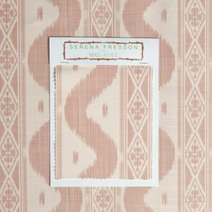 Best Sale Pink Ikat Stripe Fabric Serena Fresson Fabrics