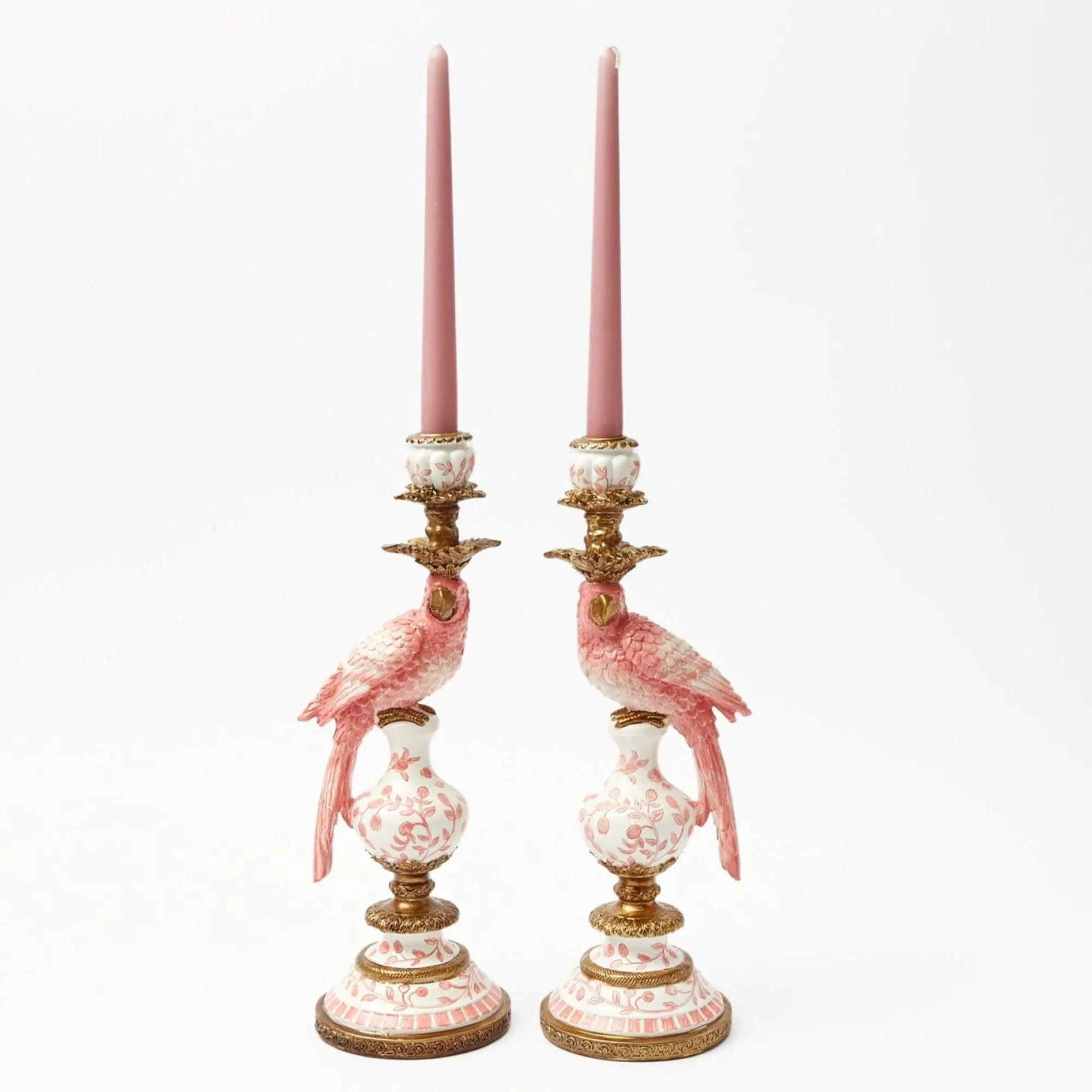 pink_parrot_candle_holder_0.webp Discount Pink Parrot Candle Holder (Pair) Candle Holders