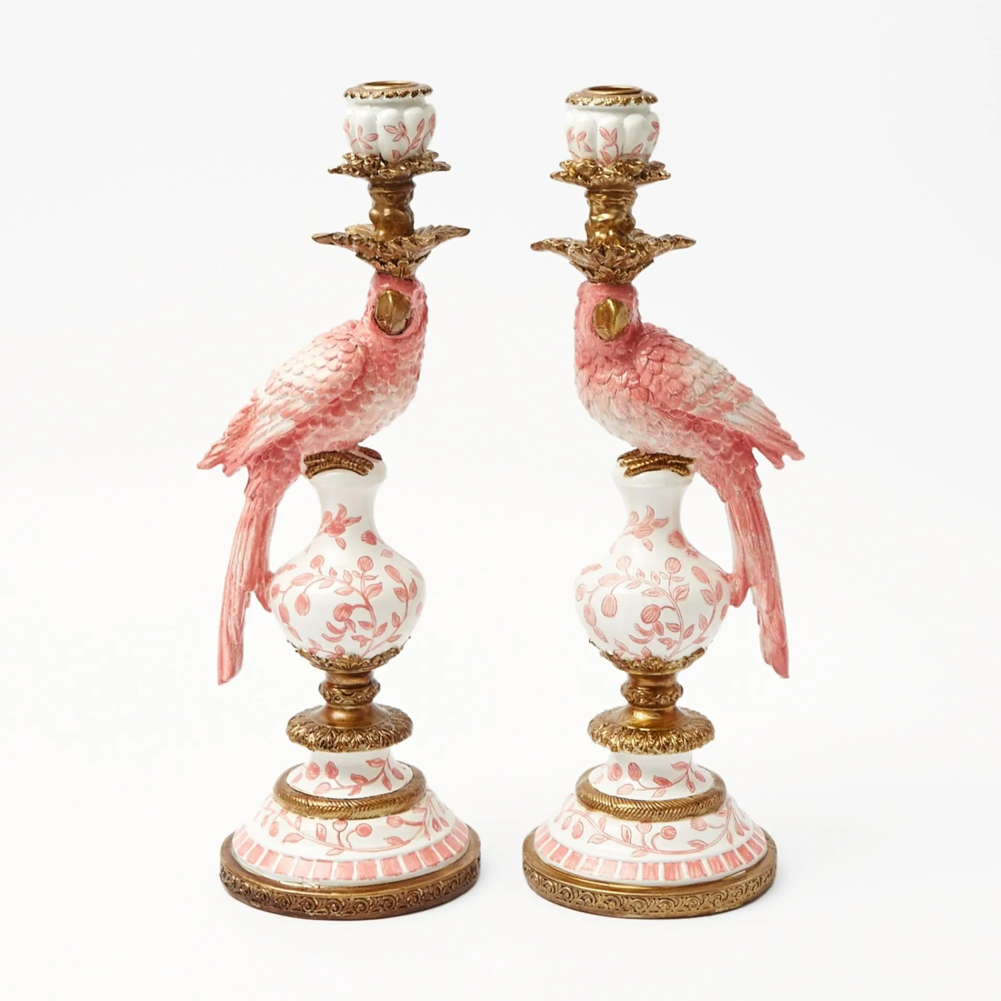 pink_parrot_candle_holder_10.webp Discount Pink Parrot Candle Holder (Pair) Candle Holders