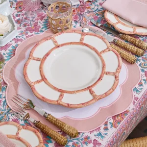 Cheap Pink Petal Bamboo Dinner & Starter Plates (Set Of 8) Bamboo Crockery
