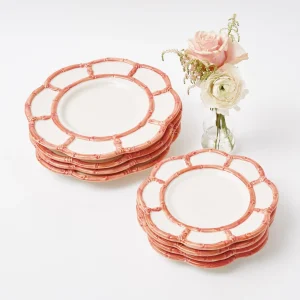 Outlet Pink Petal Bamboo Starter Plates (Set Of 4) Bamboo Crockery