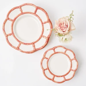 Outlet Pink Petal Bamboo Starter Plates (Set Of 4) Bamboo Crockery
