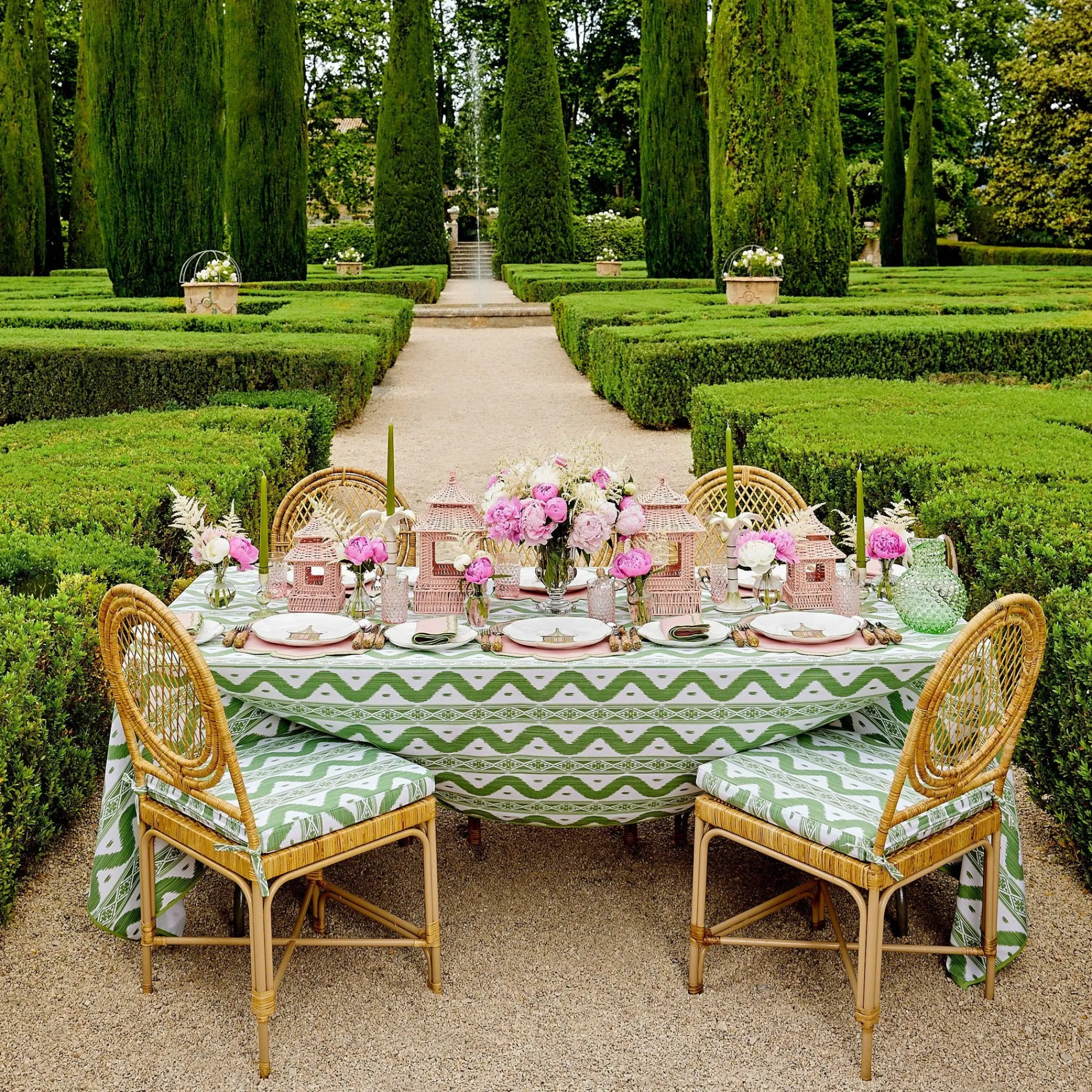 pink_rattan_pagoda_lanter_3.webp Shop Pink Rattan Pagoda Lantern Set Rattan Tableware