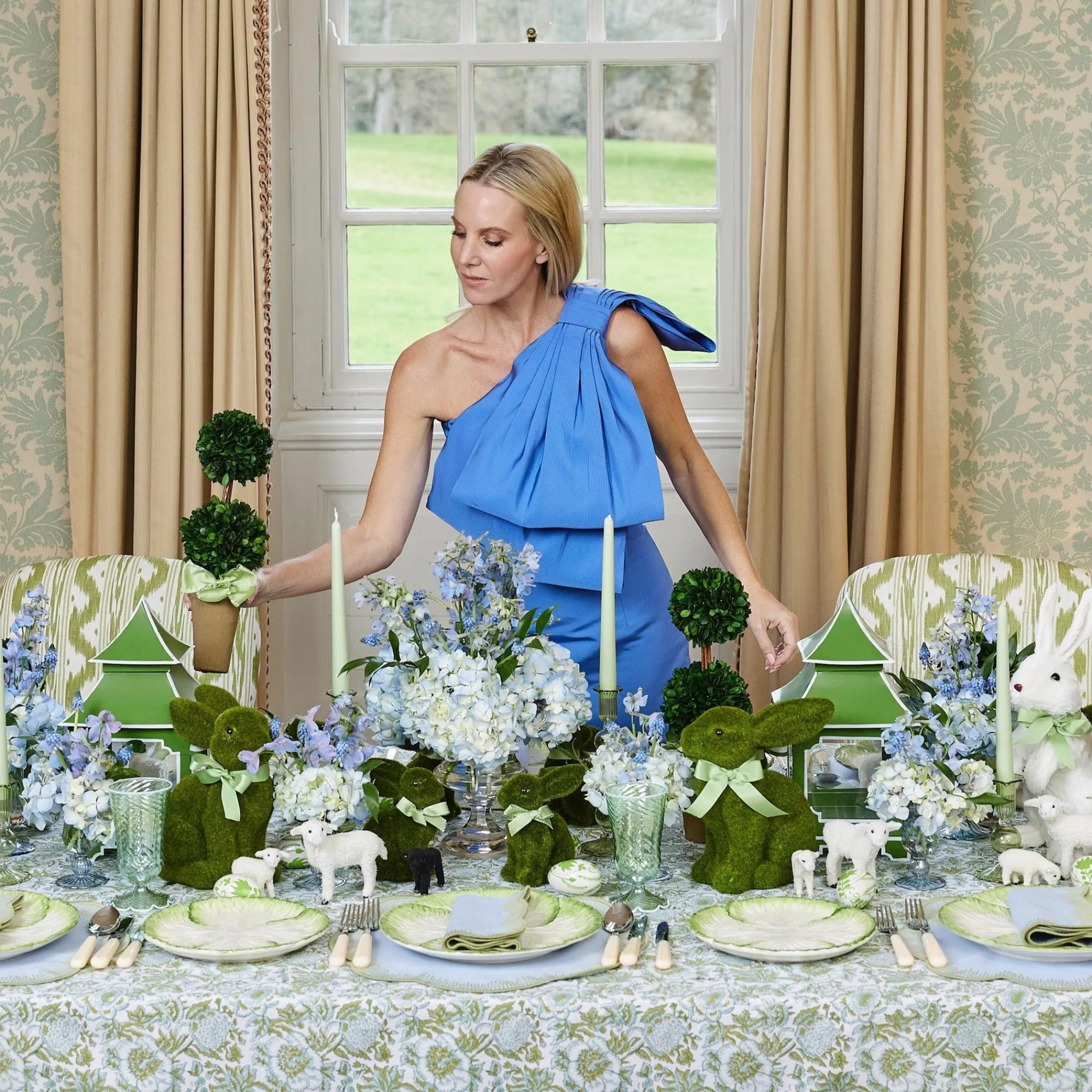 potted_boxwood_with_green_20.webp Fashion Potted Boxwood With Green Bow Decoration Set Decoration Sets