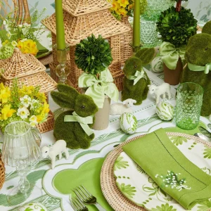 Fashion Potted Boxwood With Green Bow Decoration Set Decoration Sets