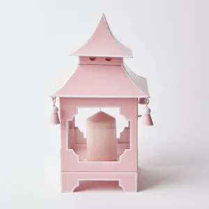 Fashion Powder Pink Pagoda Lantern Candle Holders
