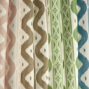 Hot Putty Ikat Stripe Fabric Serena Fresson Fabrics