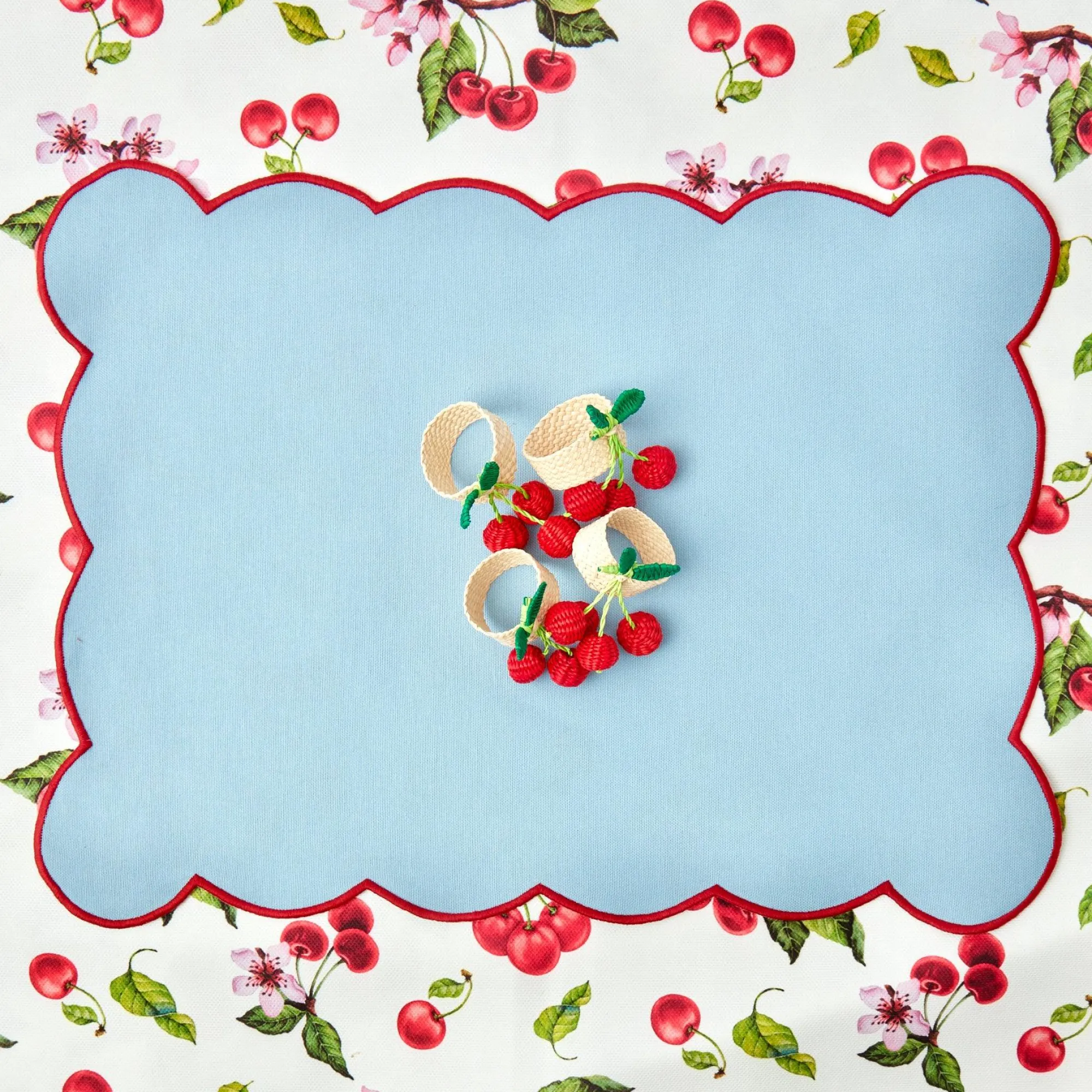 raffia_cherry_napkin_hold_8.webp Shop Raffia Cherry Napkin Holders (Set Of 4) Napkin Rings, Bows & Wreaths