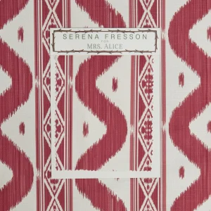 Cheap Raspberry Pink Ikat Stripe Fabric Serena Fresson Fabrics