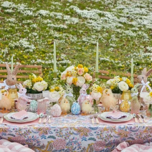 Best Rattan Bunny Napkin Rings (Set Of 4) Rattan Tableware