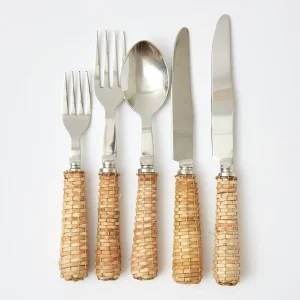 Online Rattan Cutlery (5 Piece) Cutlery Sets