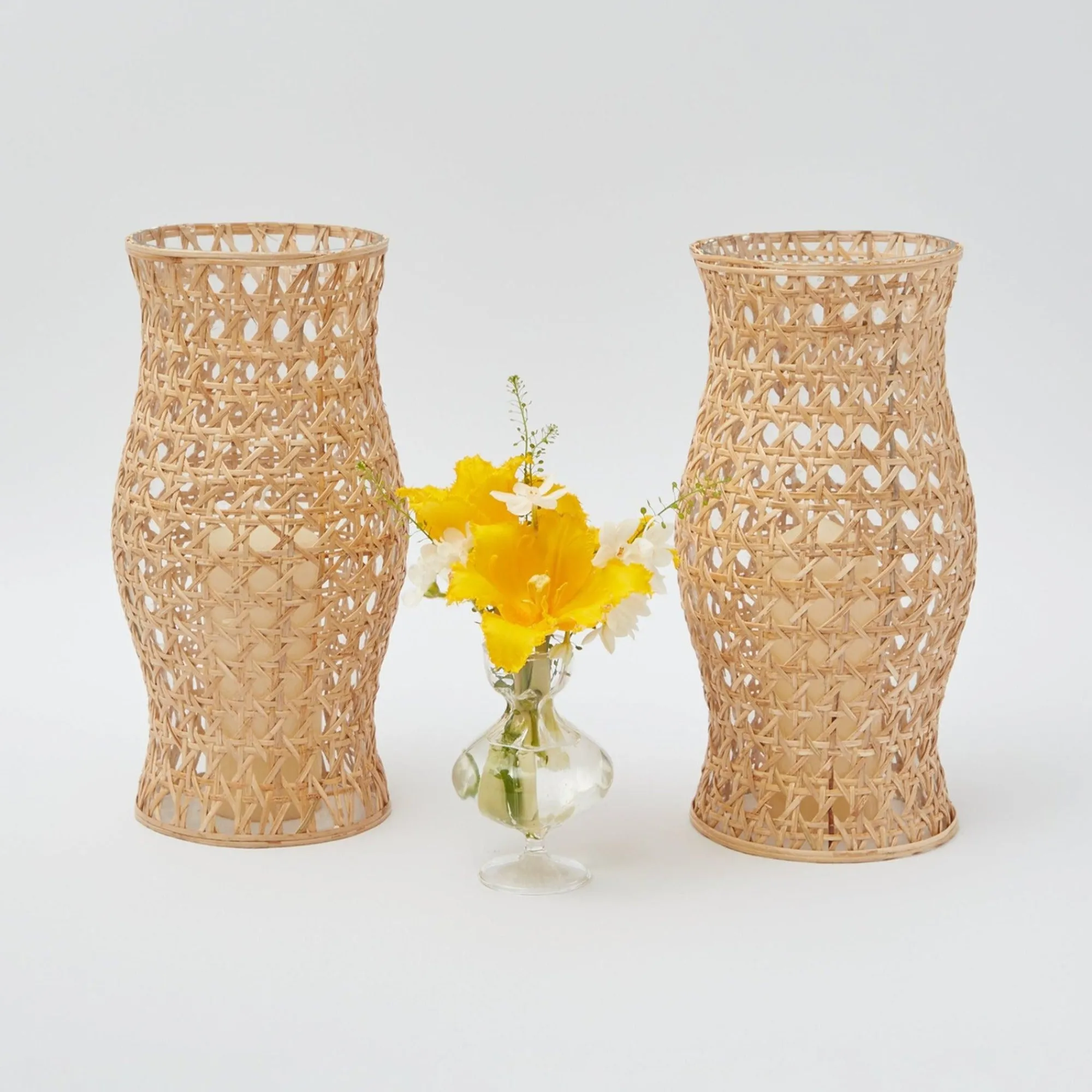 rattan_hurricane_lantern__4-1.webp Outlet Rattan Hurricane Lantern (Pair) Pagodas & Lanterns