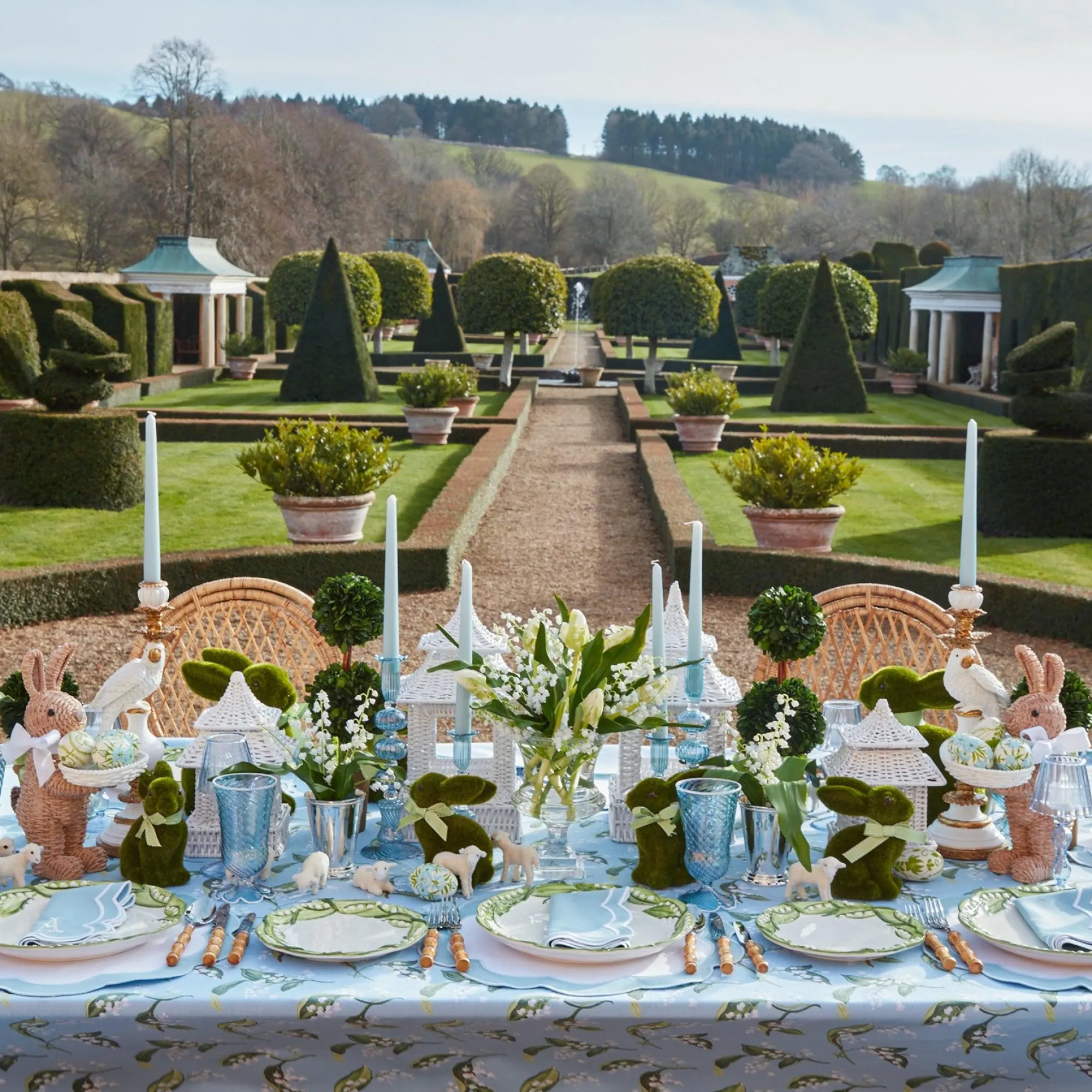 rattan_ribboned_rabbit_wi_2.webp Best Rattan Ribboned Rabbit With Basket (Pair) Rattan Tableware