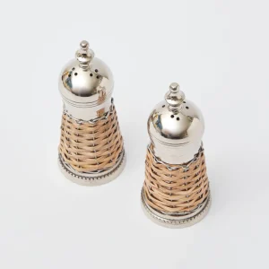 New Rattan Salt & Pepper Set Rattan Tableware