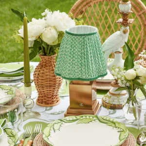 Shop Rechargeable Lamp With Green Lotus Lampshade Lamps & Lighting