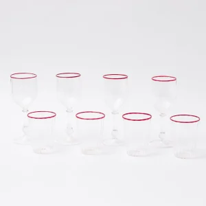 Best Sale Red Rim Glassware (Set Of 8) Glassware Sets
