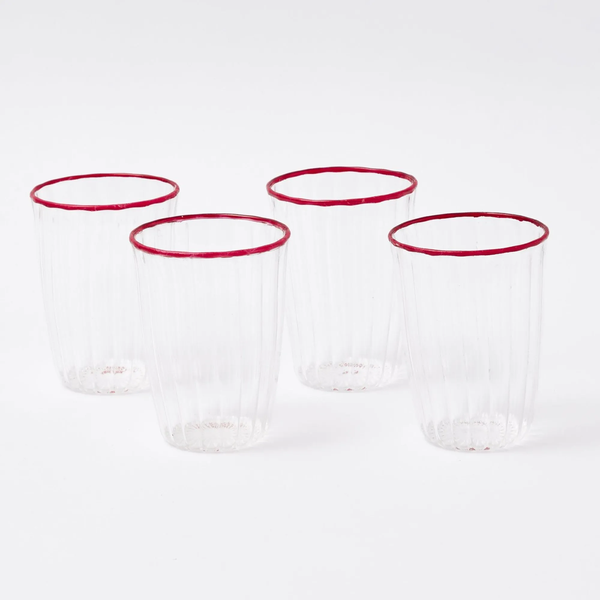 red_rim_water_glasses_set_7.webp New Red Rim Water Glasses (Set Of 4) Glasses