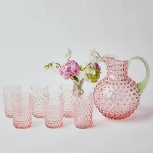 Clearance Rose Hobnail Jug With Emerald Handle Jugs