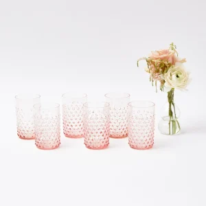 Flash Sale Rose Pink Hobnail Glasses (Set Of 6) Glasses