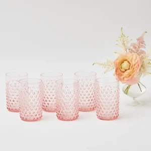 Flash Sale Rose Pink Hobnail Glasses (Set Of 6) Glasses