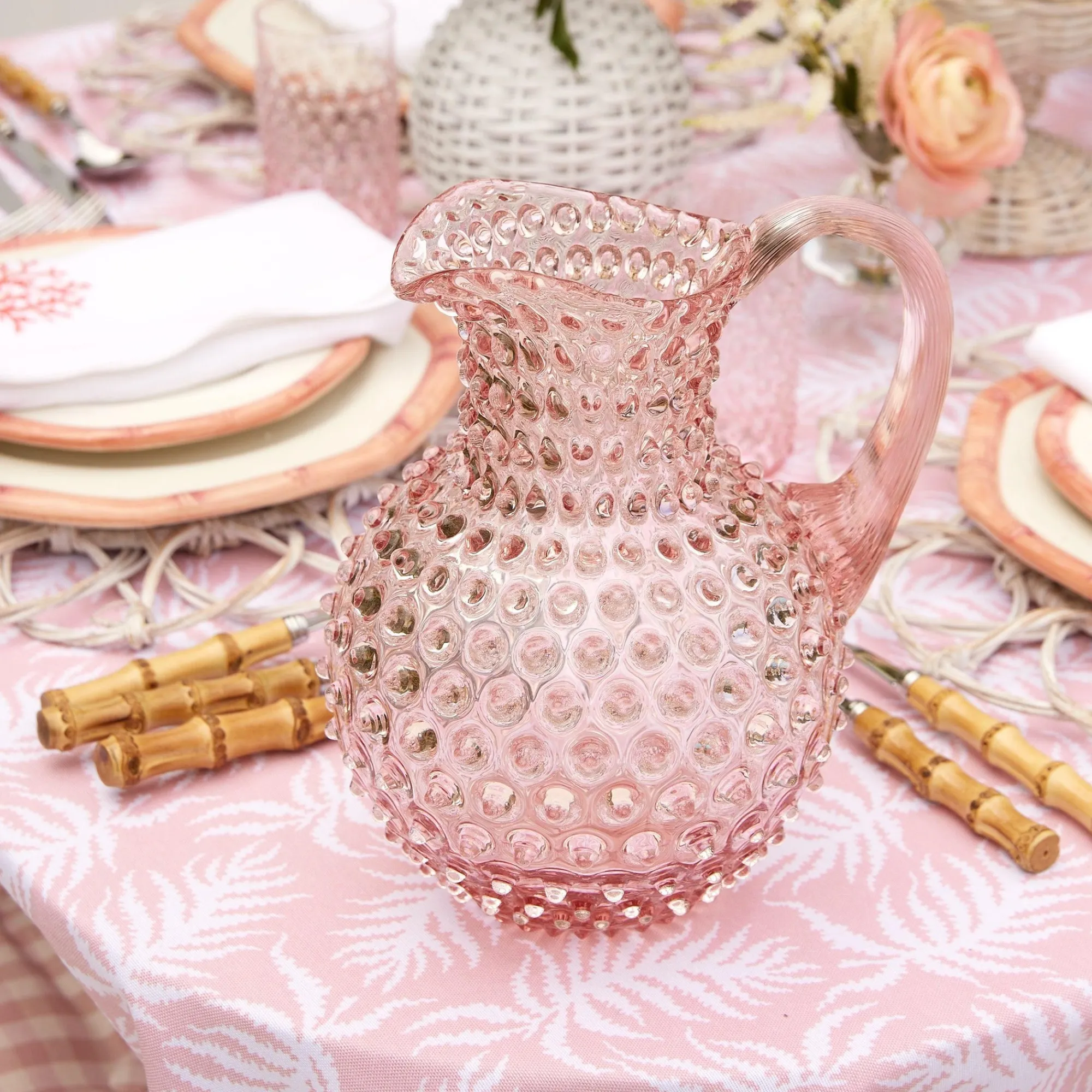 rose_pink_hobnail_jug_2.webp New Rose Pink Hobnail Jug Jugs