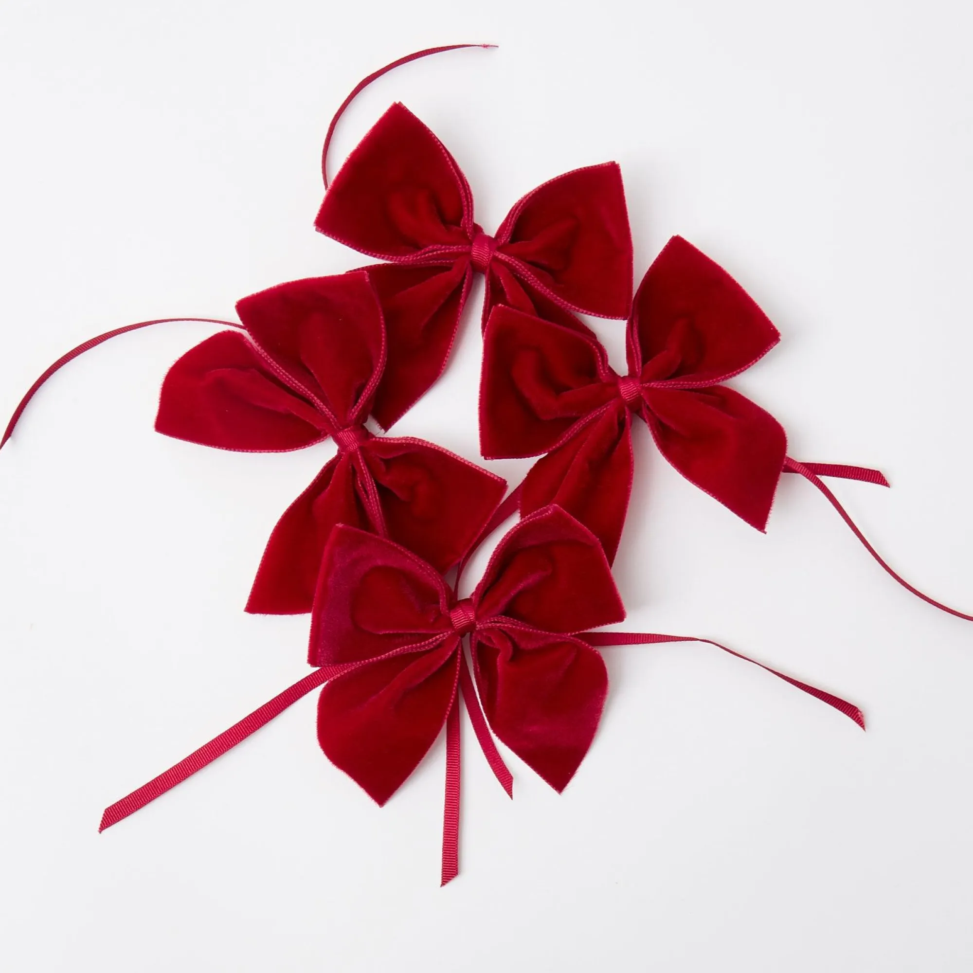 ruby_red_velvet_napkin_bo_10.webp Shop Ruby Red Velvet Napkin Bows (Set Of 4) Napkin Rings, Bows & Wreaths