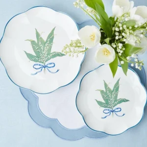 Clearance Scalloped Lily Of The Valley Starter Plate (Set Of 4) Crockery Sets