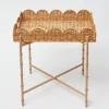 Hot Scalloped Rattan Tray With Stand Rattan Furniture