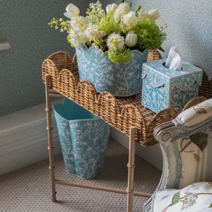 Cheap Scalloped Rattan Tray With Stand Trays & Liners