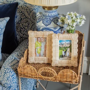 Hot Scalloped Rattan Tray With Stand Rattan Furniture