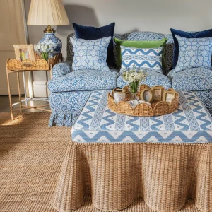 Hot Scalloped Rattan Tray With Stand Rattan Furniture