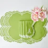 Outlet Serena Apple Green Scalloped Placemats (Set Of 4) Placemats
