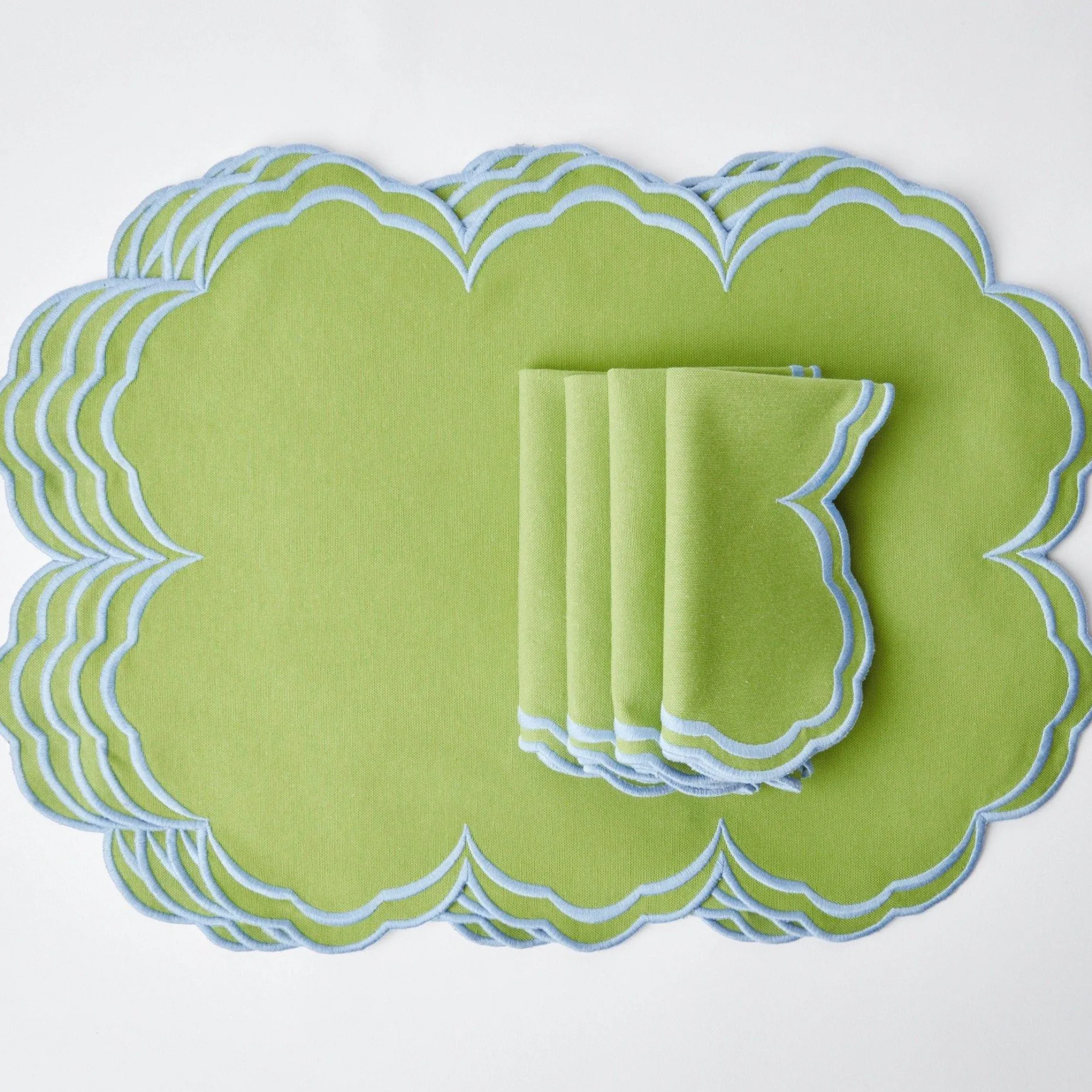 serena_apple_green_with_b_7-1.webp Hot Serena Apple Green With Blue Placemats (Set Of 4) Placemats