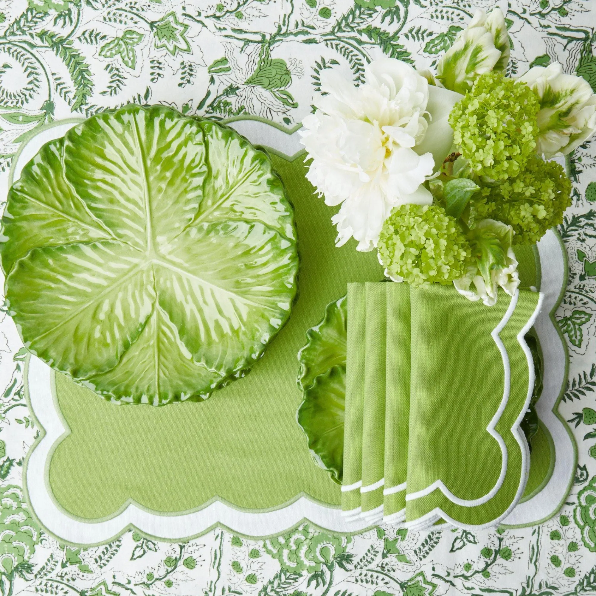 serena_applique_green_nap_15.webp Flash Sale Serena Applique Green Napkins (Set Of 4) Napkins