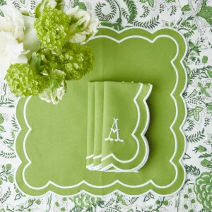 Flash Sale Serena Applique Green Napkins (Set Of 4) Napkins
