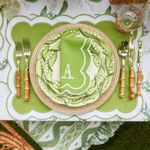Discount Serena Applique Green Placemats (Set Of 4) Placemats